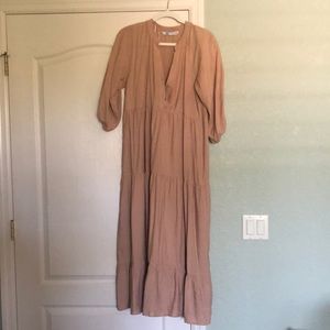 Zara linen blend tiered dress